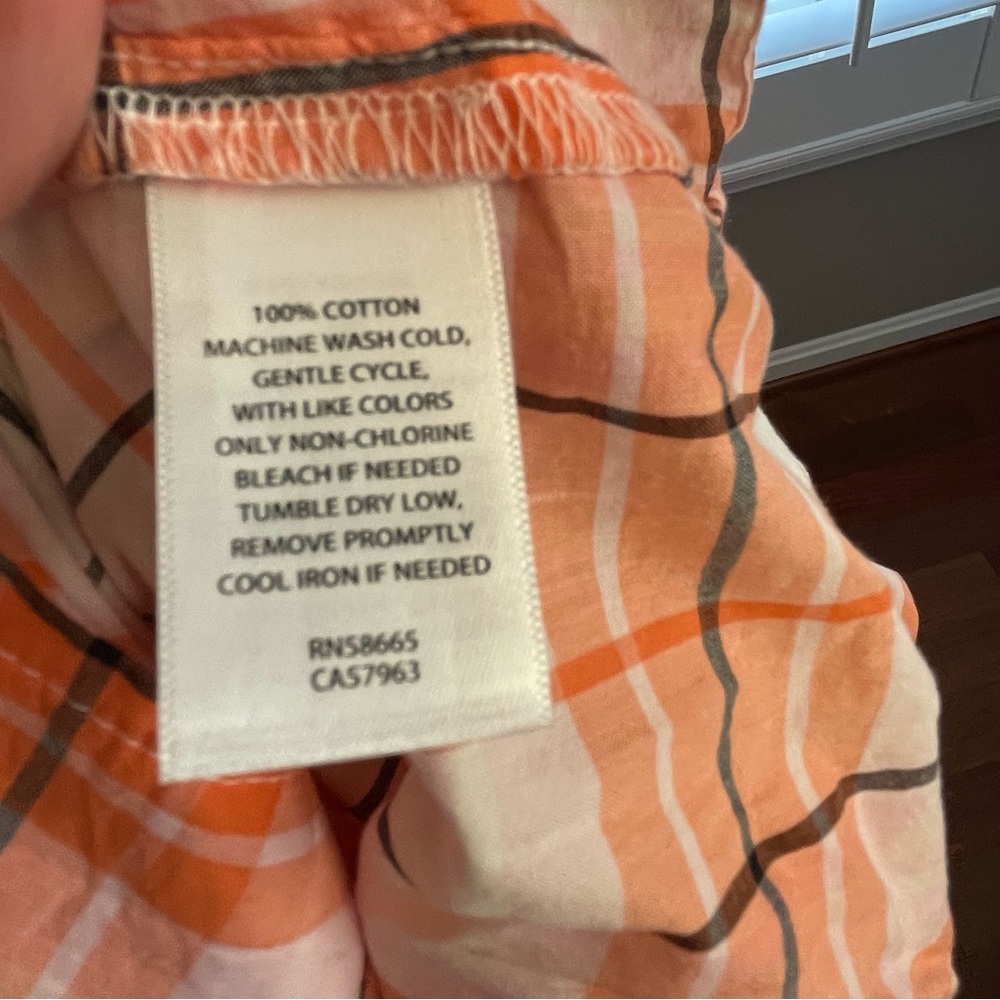 Abound Orange and White Plaid Button-Down Shirt - Picture 6 of 6